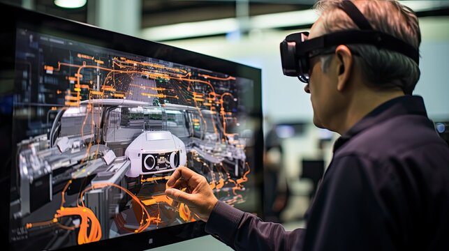 efficiency digital automobile plant illustration innovation technology, production manufacturing, ization smelectric efficiency digital automobile plant