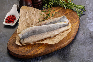 Pickled atlantic tasty herring fillet