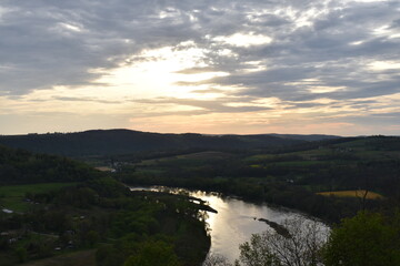 sunset over the river