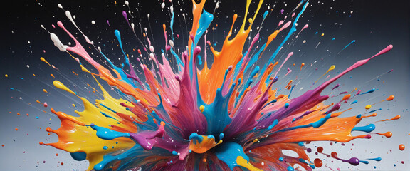 Acrylic paint splash explosion - obrazy, fototapety, plakaty