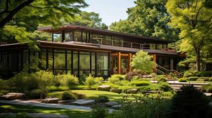 Fototapeta premium luxury garden mansion building illustration estate architecture, design outdoor, home grand luxury garden mansion building