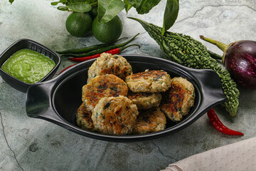 Indian style - chicken kebab with herbs