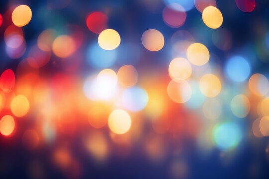 Blurred festive Christmas lights with colourful bokeh, background.