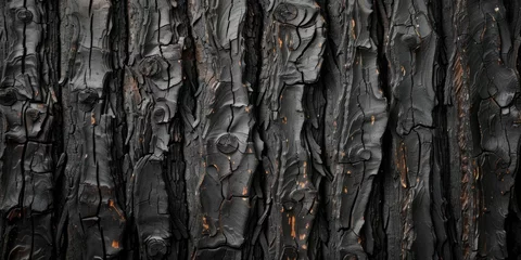 Zelfklevend Fotobehang texture of black burnt boards. grunge background, backdrop. © MaskaRad