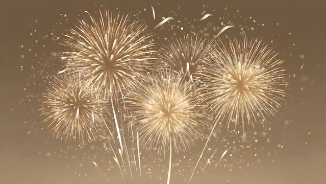 Sparkling Firework: Beige Background Vector New Year Celebration 1






