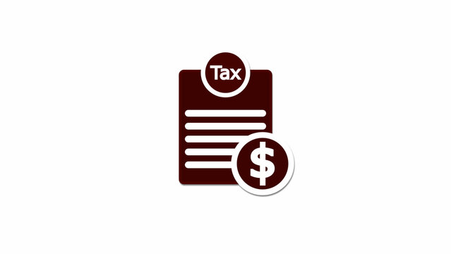 Yearly tex payment documents icon with dollar sign .