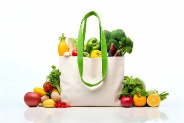 A vibrant display of eco-conscious living a reusable grocery shopping bag