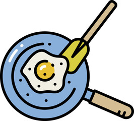 Fry an egg line icon