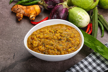 Indian cuisine Dal Tadka soup