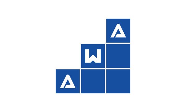 AWA initial letter financial logo design vector template. economics, growth, meter, range, profit, loan, graph, finance, benefits, economic, increase, arrow up, grade, grew up, topper, company, scale