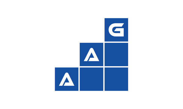 AAG initial letter financial logo design vector template. economics, growth, meter, range, profit, loan, graph, finance, benefits, economic, increase, arrow up, grade, grew up, topper, company, scale