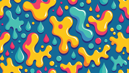 Fototapeta na wymiar Seamless pattern with colorful drops of water. Vector illustration.