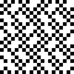 Fototapeta premium Vector seamless chess pixel pattern. Black and white color.