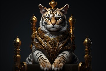 A regal feline ruling as monarch3D render