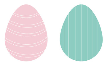 Set of easter eggs flat design on white background.