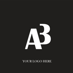 AB initial letter logo