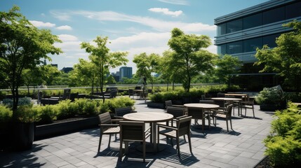 Obraz premium workspace business office building illustration professional modern, architecture design, commercial headquarters workspace business office building