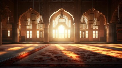 Fototapeta premium architecture old mosque building illustration religious prayer, dome courtyard, islamic heritage architecture old mosque building