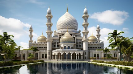 structure dome mosque building illustration worship minaret, courtyard shaped, architecture design structure dome mosque building - obrazy, fototapety, plakaty