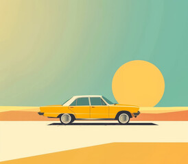 Vintage colorful abstract background from the 60s with copy space for text