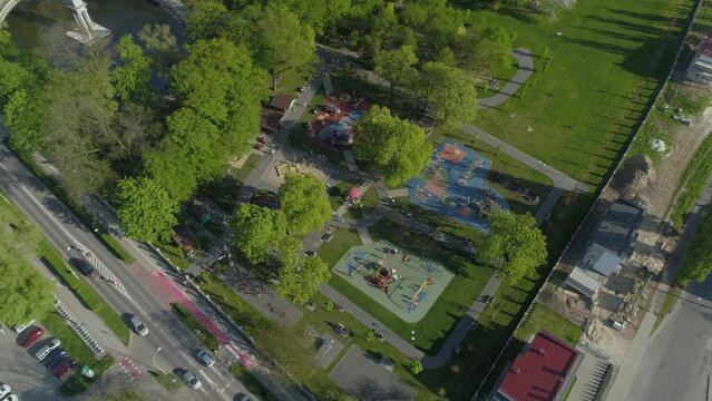 Beautiful Playground Park Strzelecki Tarnow Aerial View Poland