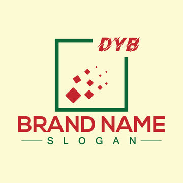 Creative letter DYB unique logo design vector and Illustration