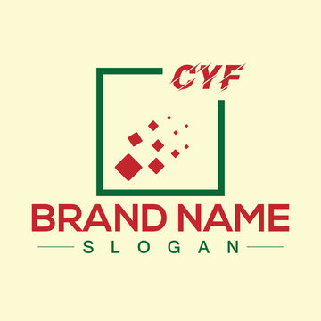 Creative letter CYF unique logo design vector and Illustration
