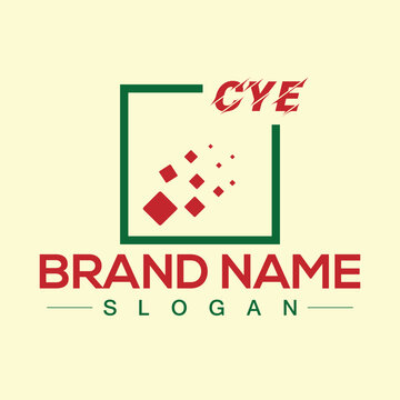 Minimal Initial CYE Logo Design with Handwriting Style Vector and Illustration
