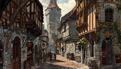 a medieval street scene