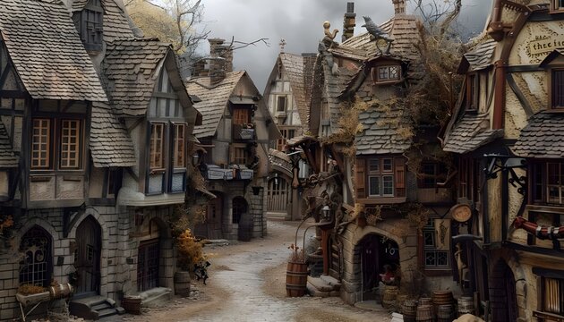 a medieval street scene