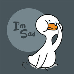 Duck Pose Cartoon Vector Illustrations. Good for Graphic Assets