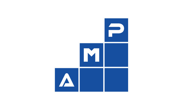 AMP initial letter financial logo design vector template. economics, growth, meter, range, profit, loan, graph, finance, benefits, economic, increase, arrow up, grade, grew up, topper, company, scale