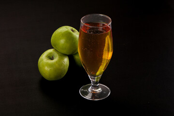Fresh sweet natural apple juice