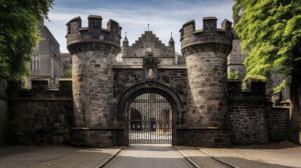 defense gate castle building illustration drawbridge stone, architecture tower, wall knights defense gate castle building