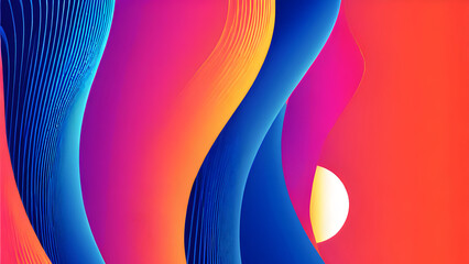 Colorful Abstract wallpaper design, Colorful Wave background, Transform any room with dynamic waves of color art, adding a modern and artistic touch to your creations, Colorful Abstract Background - obrazy, fototapety, plakaty