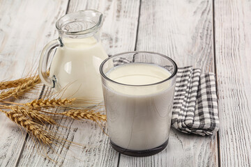 Organic milk in the glass