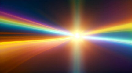 looping 3d animation of an abstract motion background, colorful light streaks moving with spinning around on the empty stage. Bright disco projector rotating in the dark room