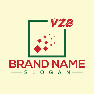 Creative monogram VZB letter logo design for company branding