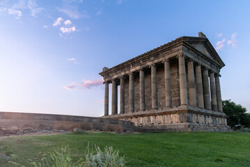 Fototapeta na wymiar Garni Pagan Temple, the hellenistic temple in Republic of Armenia Garni Temple 1st century
