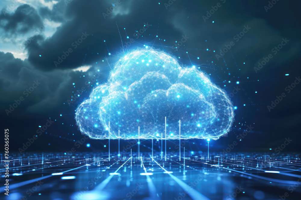 Poster cloud computing technology concept.cloud computing and big data concept