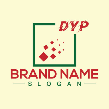 DYP initial letter logo design for company branding or business