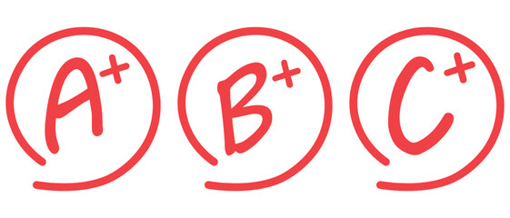 grade A plus sign, grading sign of students in the educational system