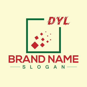 DYL initial letter logo design for company branding or business