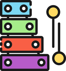 Xylophone line icon