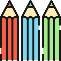 Color pencil line icon