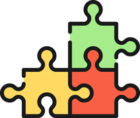 Puzzle toy kid line icon