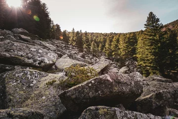 Foto auf Alu-Dibond Höhenskala rocks in the mountains
