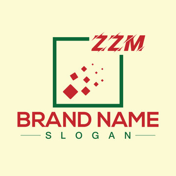 ZZM initial letters unique logo design vector template for branding