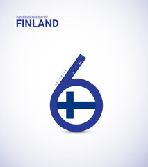 Obraz premium Finland independence day celebration, Waving flag, Finland day vector illustration.