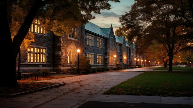 classrooms campus school building illustration library playground, gymnasium auditorium, dormitory labs classrooms campus school building